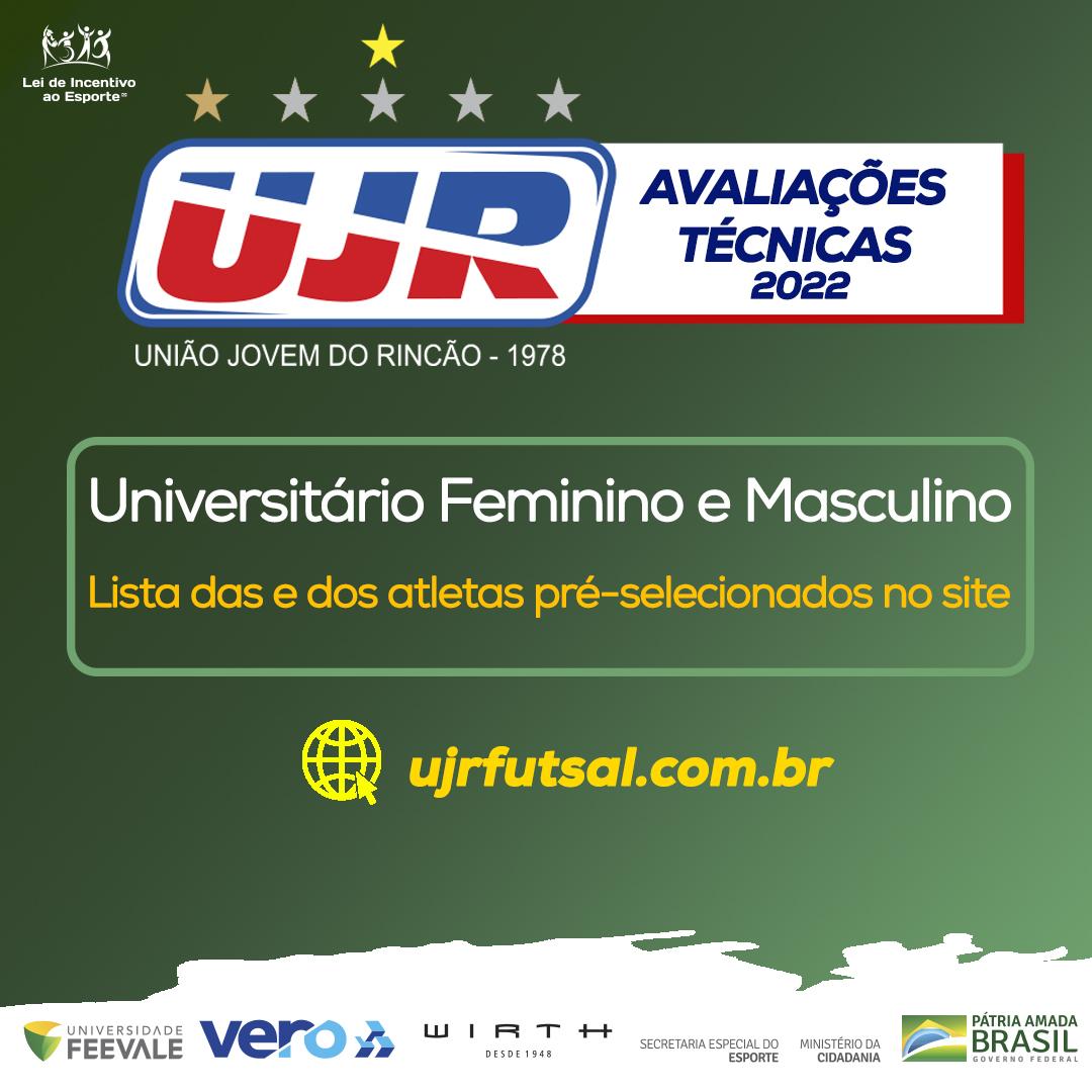 Pré-selecionadas (dos) Equipes Universitárias Pré-selecionadas (dos) Equipes Universitárias