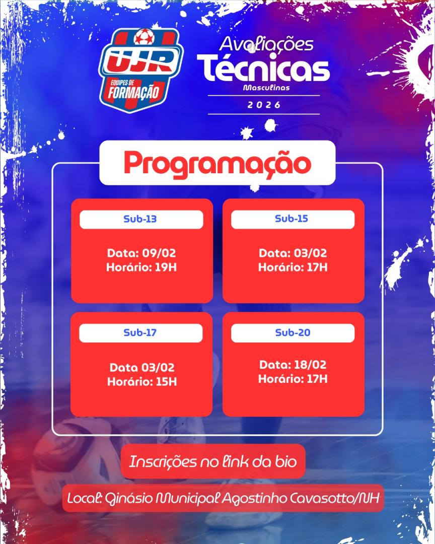 UJR/Feevale/Banrisul promove Avaliações Técnicas para suas Equipes de Formação Masculinas